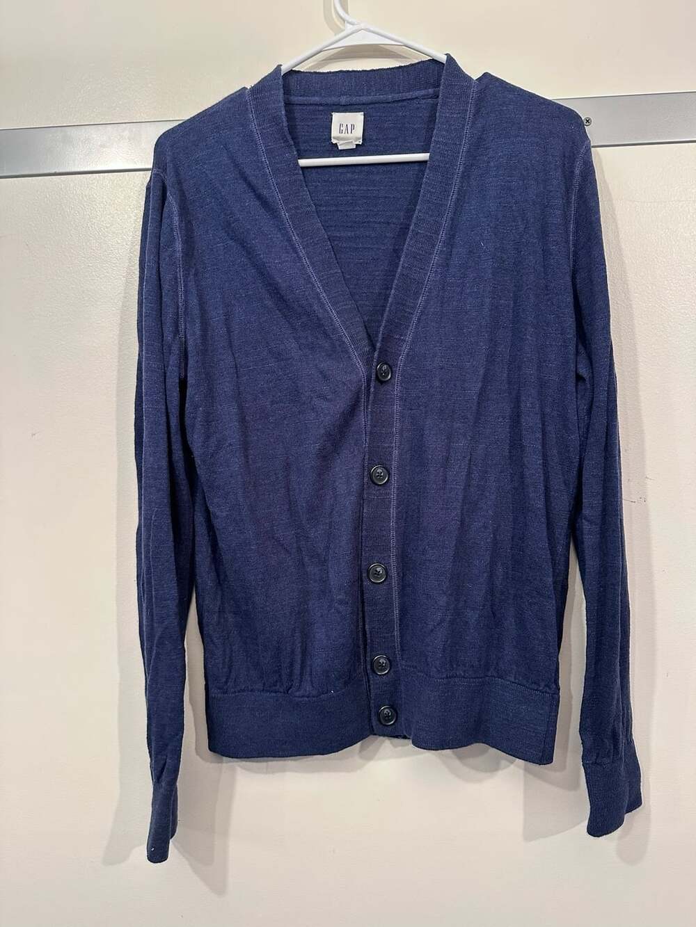 Gap V-Neck Button Cardigan Blue